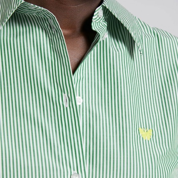 & Other Stories Butterfly Embroidered Striped Shirt size 8 - Picture 2 of 3